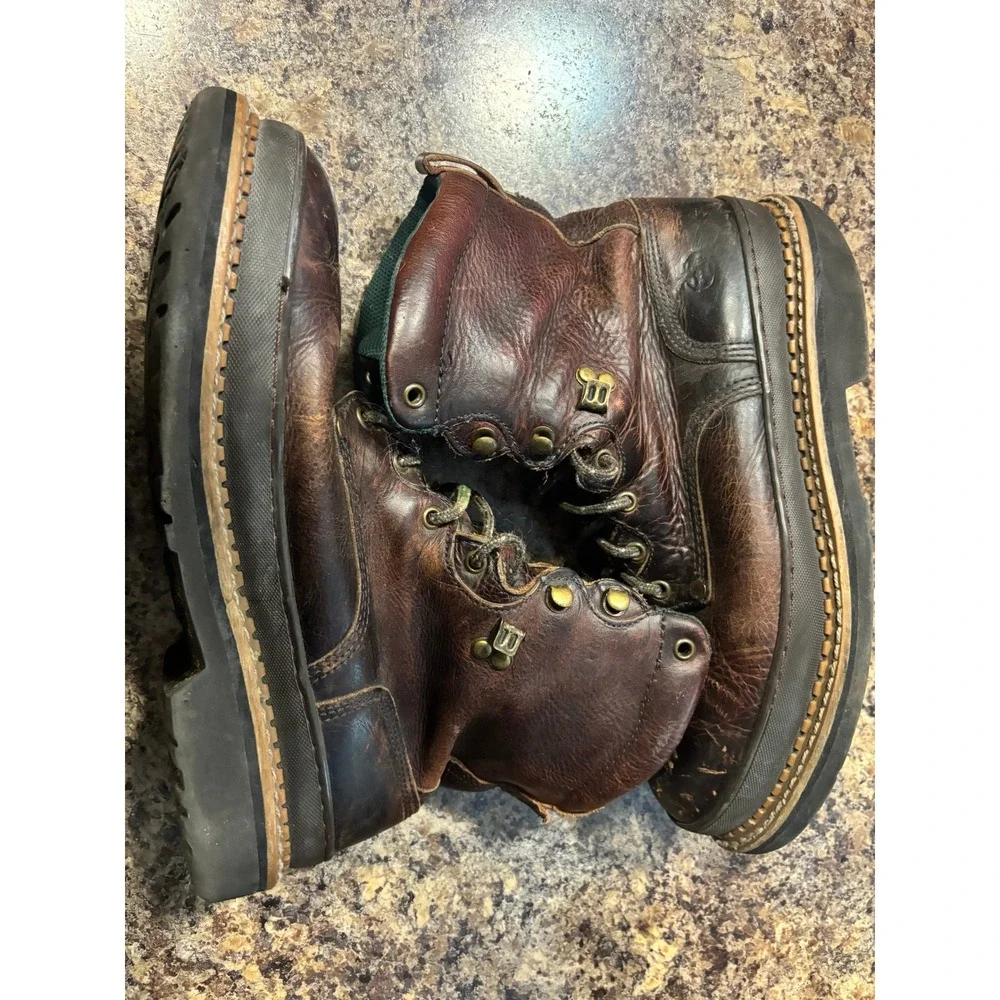 Georgia Giant Mens 8 Inch Brown Leather Work Boots EH G8374 Size 11.5 M